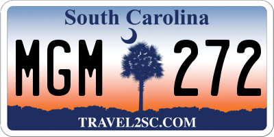 SC license plate MGM272