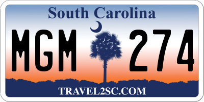 SC license plate MGM274