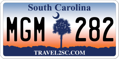 SC license plate MGM282