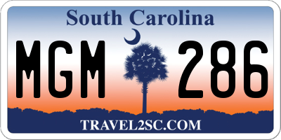 SC license plate MGM286