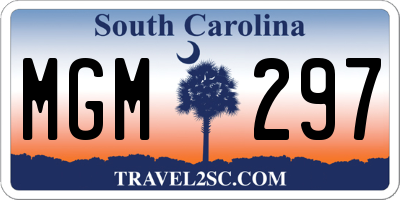 SC license plate MGM297