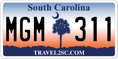 SC license plate MGM311