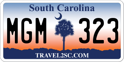 SC license plate MGM323