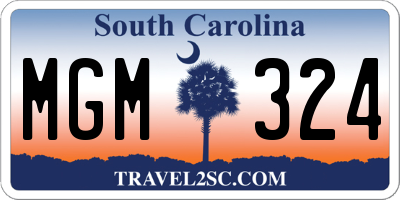 SC license plate MGM324