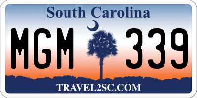 SC license plate MGM339