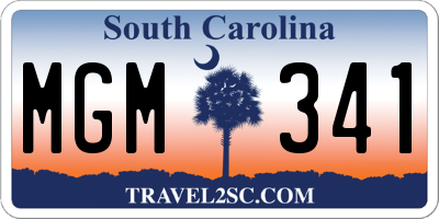 SC license plate MGM341