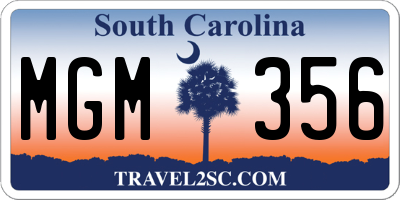SC license plate MGM356