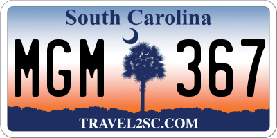 SC license plate MGM367