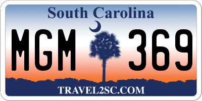 SC license plate MGM369
