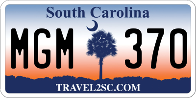 SC license plate MGM370
