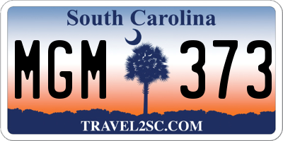 SC license plate MGM373