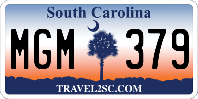 SC license plate MGM379