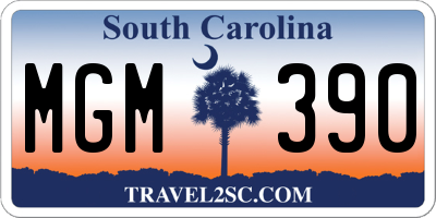 SC license plate MGM390