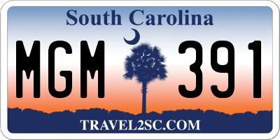 SC license plate MGM391