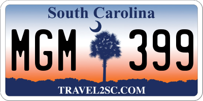 SC license plate MGM399