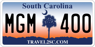 SC license plate MGM400