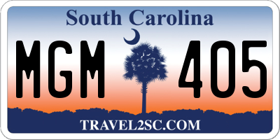 SC license plate MGM405
