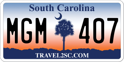 SC license plate MGM407
