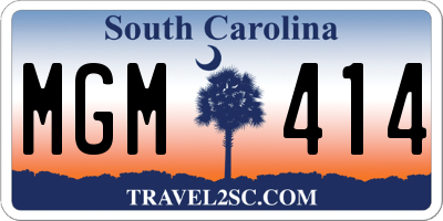 SC license plate MGM414
