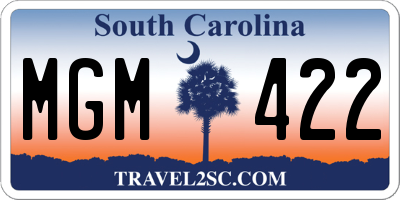 SC license plate MGM422