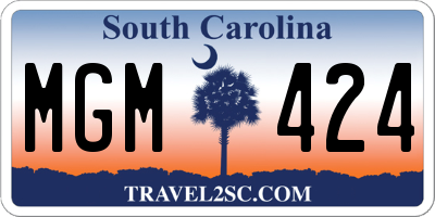 SC license plate MGM424