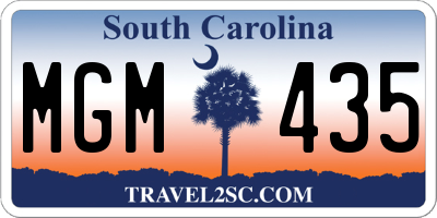 SC license plate MGM435