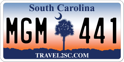 SC license plate MGM441