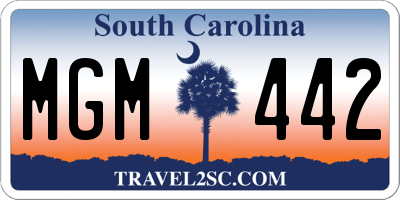SC license plate MGM442