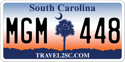 SC license plate MGM448