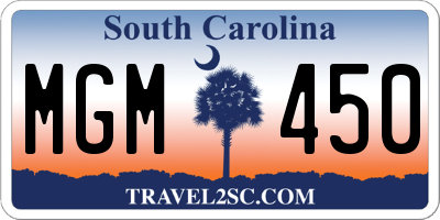 SC license plate MGM450
