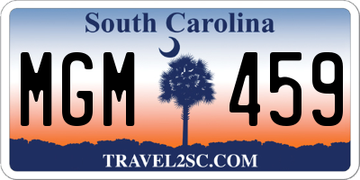 SC license plate MGM459