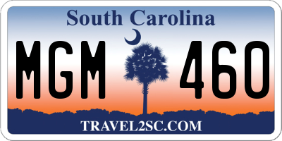 SC license plate MGM460