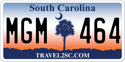 SC license plate MGM464