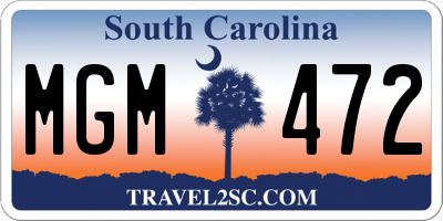 SC license plate MGM472