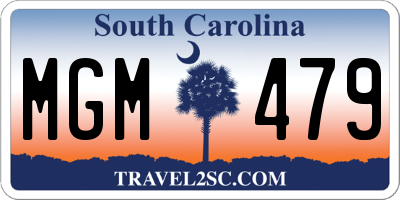 SC license plate MGM479
