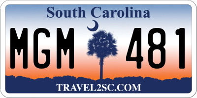 SC license plate MGM481