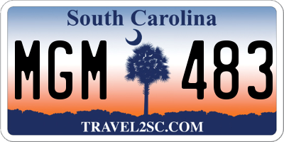 SC license plate MGM483