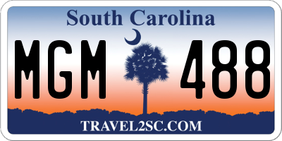 SC license plate MGM488