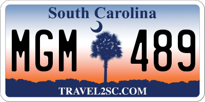 SC license plate MGM489