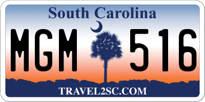 SC license plate MGM516