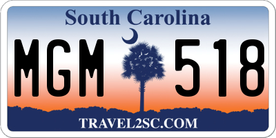 SC license plate MGM518