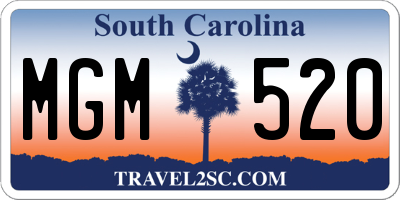 SC license plate MGM520