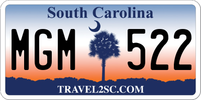 SC license plate MGM522