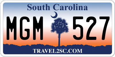 SC license plate MGM527