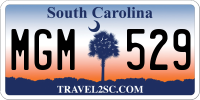 SC license plate MGM529