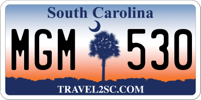 SC license plate MGM530