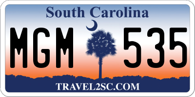 SC license plate MGM535