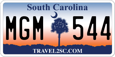 SC license plate MGM544