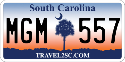 SC license plate MGM557