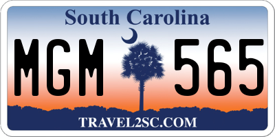 SC license plate MGM565